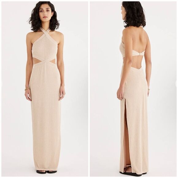 Rumer The Label x Revolve Nude Resortwear Cassidy Maxi Dress Size Medium - Picture 1 of 12